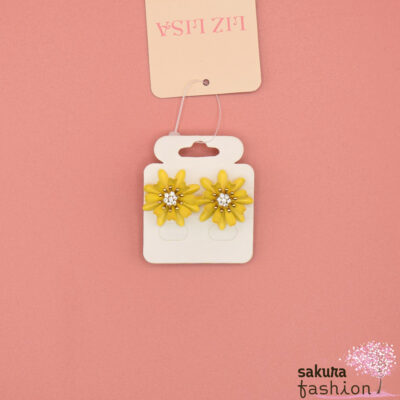 Liz Lisa Accessoire Ohrringe Blumenstecker Groß gelb Gold Schmuckstein Japan Kawaii playful flower pierces