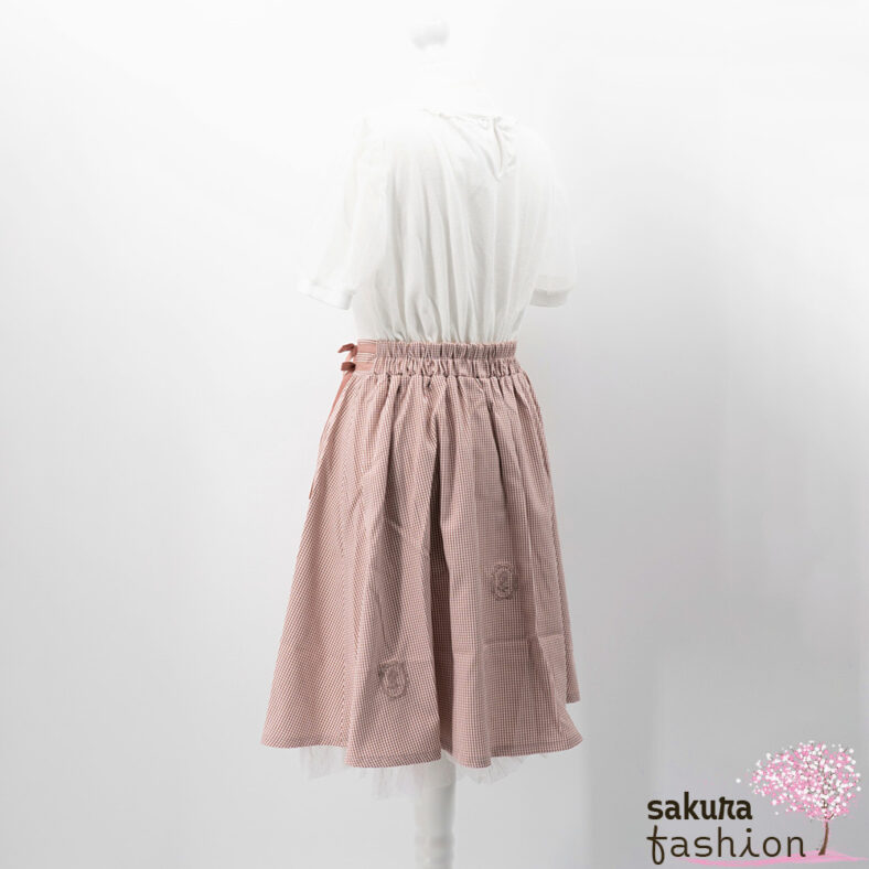 Axes Femme POETIQUE Roses Frame Docking Dress White Pale Pink Japan Kawaii