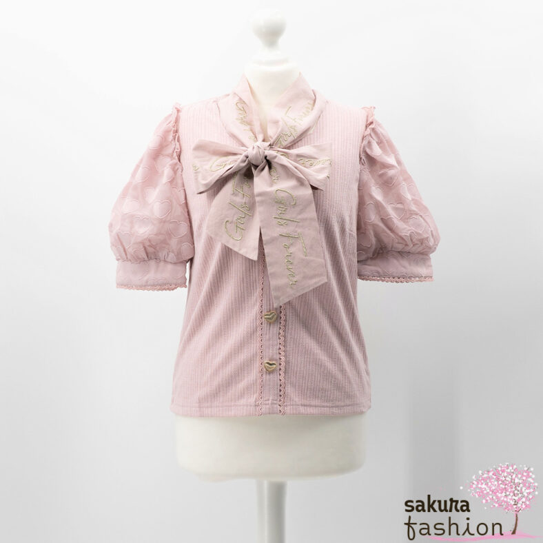 Liz Lisa pink Heart Bowtie Rib Top Japan Kawaii