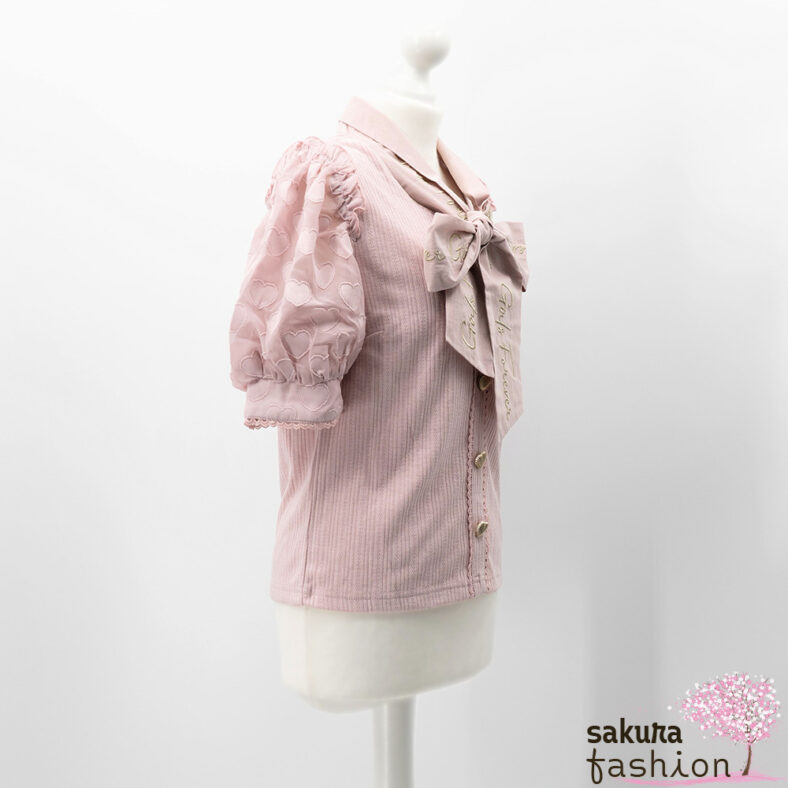 Liz Lisa pink Heart Bowtie Rib Top Japan Kawaii