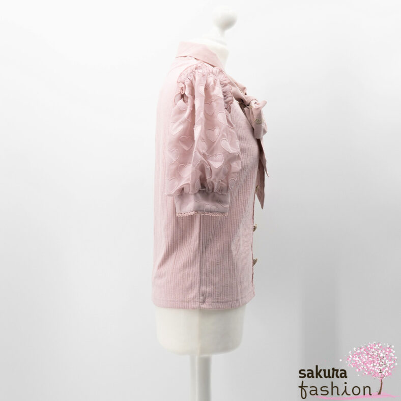 Liz Lisa pink Heart Bowtie Rib Top Japan Kawaii