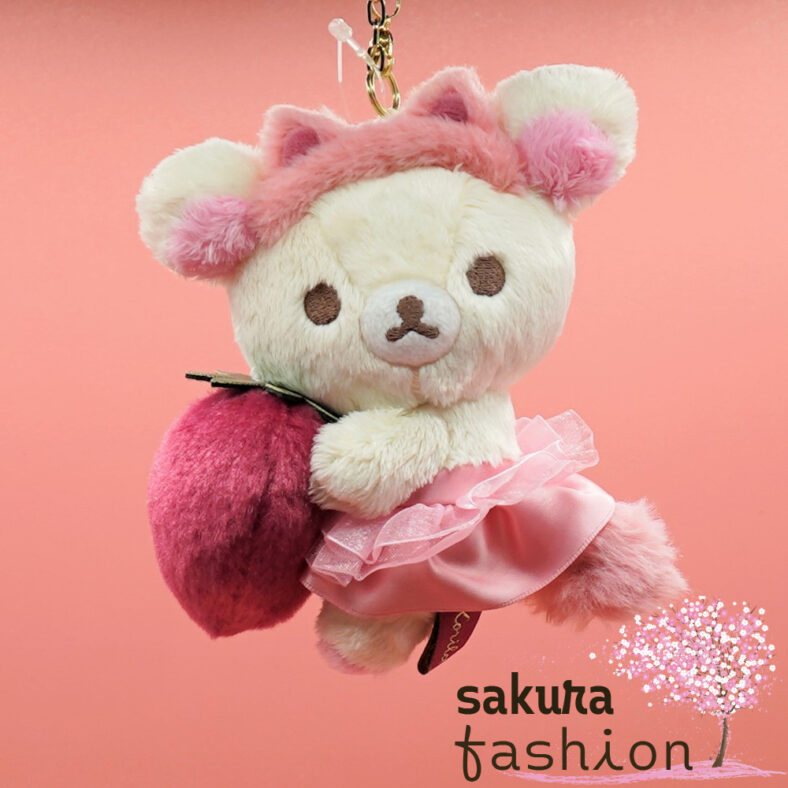 San-X Rilakkuma Korilakkuma Anhänger Plüschtier Stofftier Bär Weiß Katze Erdbeere Rosa Pink