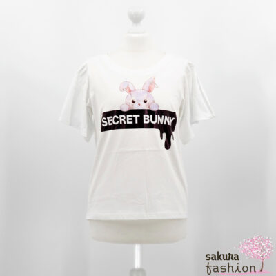 Secret Honey T-Shirt Weiß Rosa Lila Hase Bunny