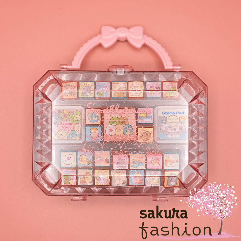 San-X Stempelset 26 Stempel Sumikko Gurashi Rosa Glitzer