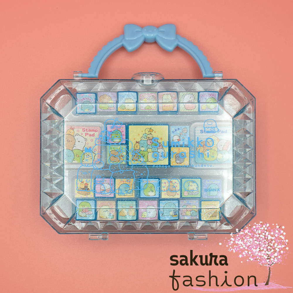 San-X Stempelset 26 Stempel Sumikko Gurashi Blau Glitzer