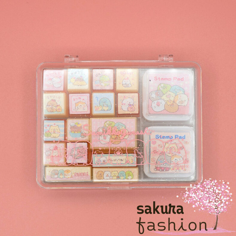 San-X Stempelset 16 Stempel Sumikko Gurashi Gelb Glitzer