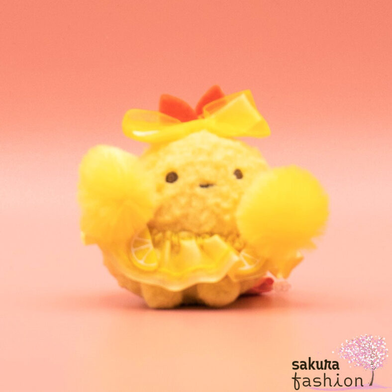 San-X Sumikko Gurashi Stofftier Garnele Cheerleader Plüschtier Gelb Rot Ebifurai No Shippo gebratener Garnelenschwanz Zitrone Pompons