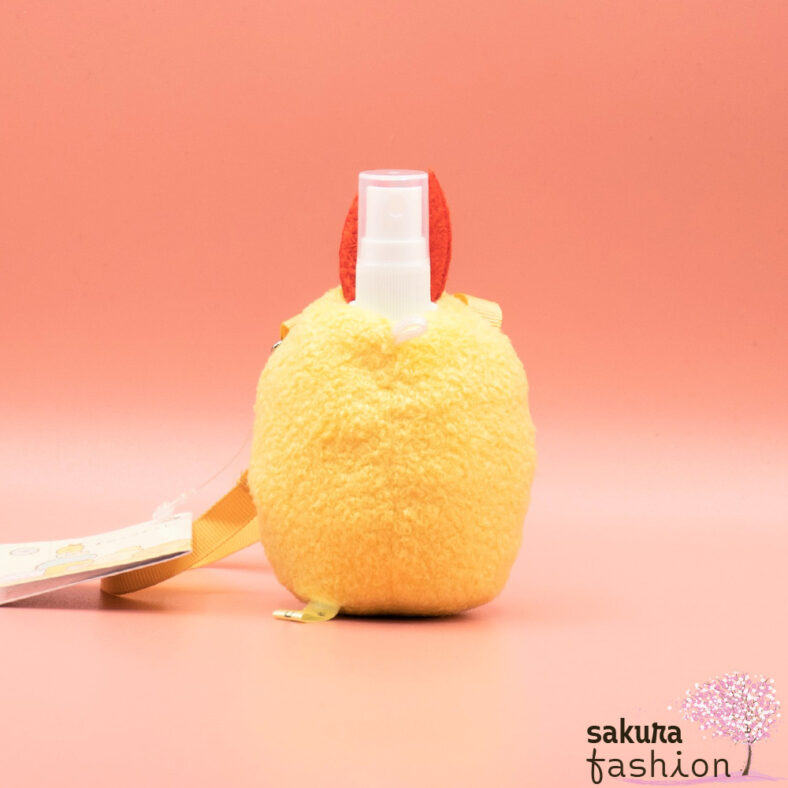 San-X Sumikko Gurashi Sprühflaschenetui Tasche Garnele Sprühflasche Parfum Desinfektion Abfüllbar Ebifurai No Shippo Gebratener Garnelenschwanz Gelb Rot Anhänger