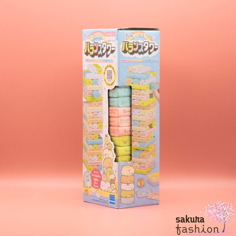 San-X Sumikko Gurashi Spiel Holzturm Jenga Stapelturm Katze Neko Schweinekotelett Tonkatso Dino Tokage Pinguin Eisbär Shirokuma Rosa Blau Grün Beige Weiß Gelb