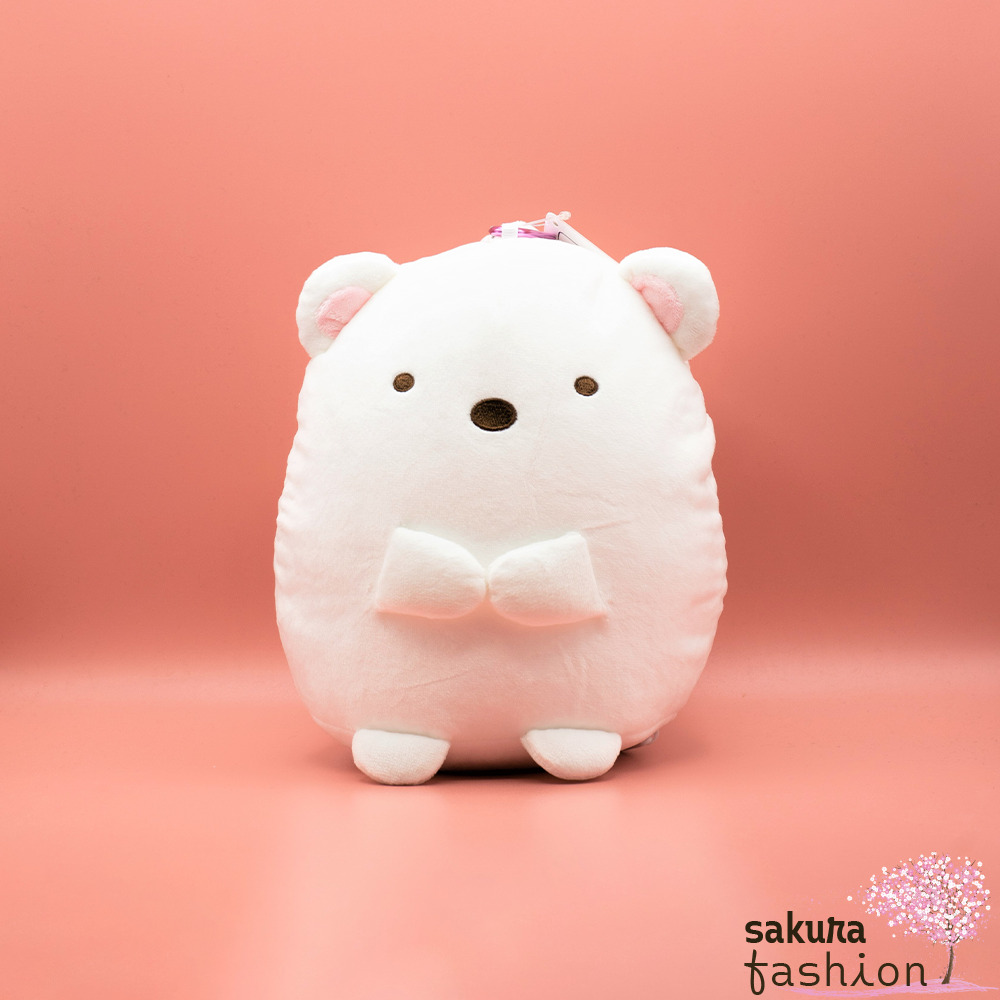 San-X Sumikko Gurashi Kissen 2in1 Nackenkissen Eisbär Shirokuma Weiß Rosa