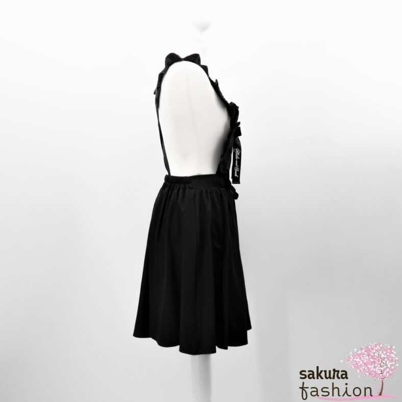 Ank Rouge Jumper Skirt Rock Schwarz abnehmbare Träger Schultergut Schmuckstein Schleife Herz Japan Kawaii