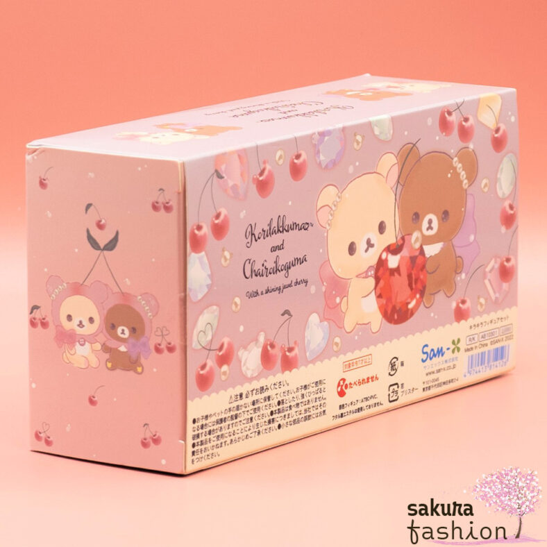 San-X Figuren Chairoikoguma Braun Korilakkuma Weiß Bär Kirschendetail Schmuckstein Juwel Japan Kawaii Accessoire glitter figure set korikog Jewel cherry