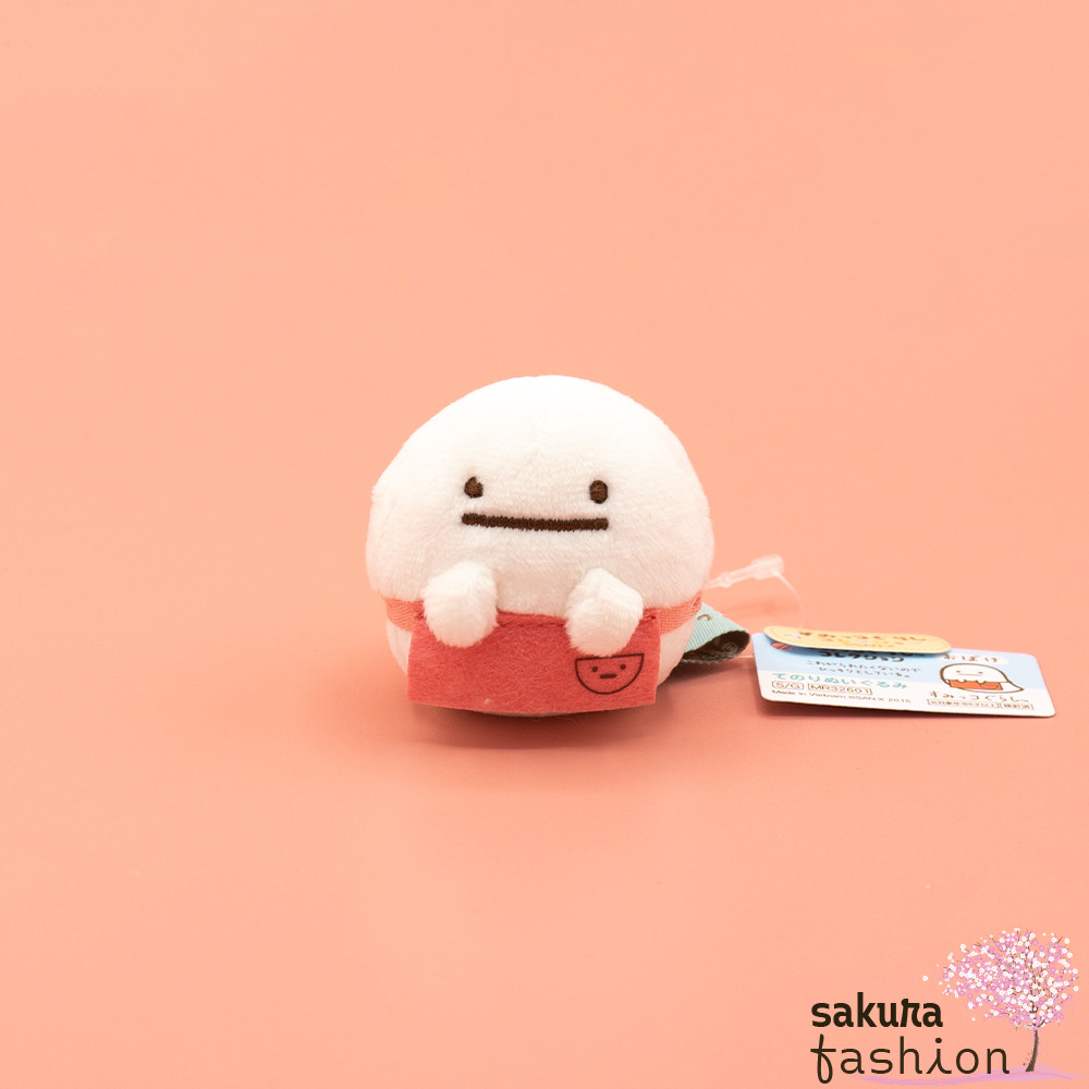 San-X Sumikko Gurashi Stofftier Geist Obake Weiß Schürze Rot Weich Plüschtier Japan Kawaii tenori stuffed toy (ghost)