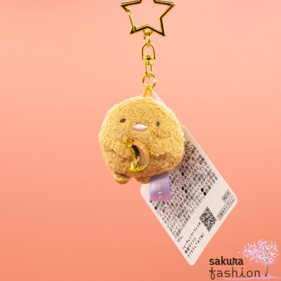 San-X Sumikko Gurashi Schlüsselanhänger Stofftiermaskottchen Schweinekotelett Tonkatsu Braun Schmuckstein Karabinerhaken Sternenform Gold Japan Kawaii Magical hanging stuffed toy (pork cutlet)
