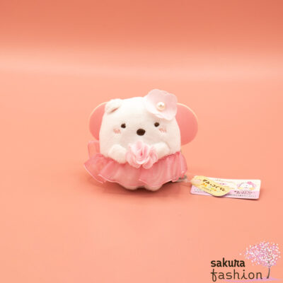 San-X Sumikko Gurashi Eisbär Shirokuma Weiß Schmetterlingskostüm Rosa Pink Blume Tüll Weich Kuschelig Flauschig Japan Kawaii tenori plush toy (zassouyousei's flower garden, polar bear)