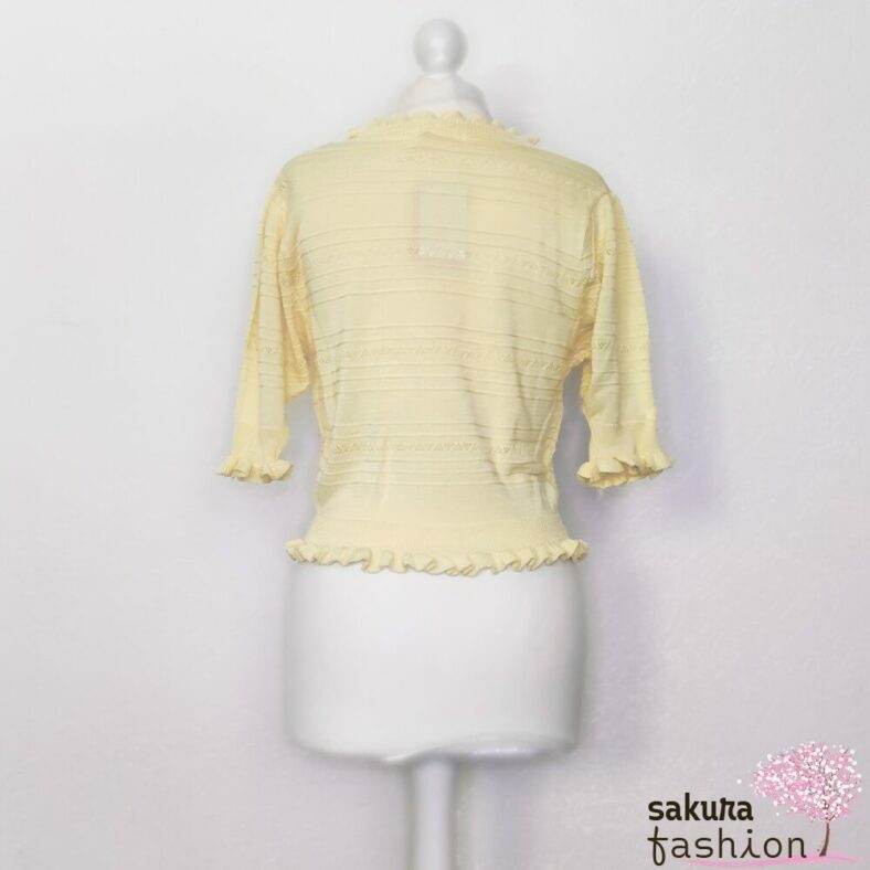 Liz Lisa Border Watermark Knitting Top Yellow White