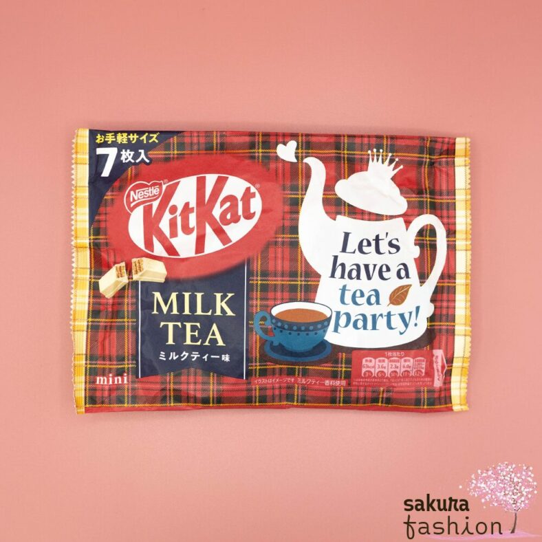 KitKat Milchtee weiße Schokolade Kekswaffelriegel Süß Rot Kariert Japan Süßigkeiten Snack red checkered wafer bar milk tea