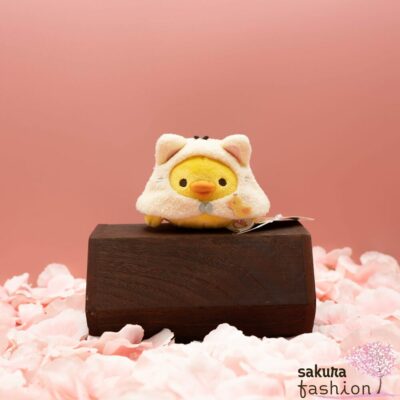 Rilakkuma San-X Tenori Stofftier Handgröße Vogelküken Kiiroitori Gelb Bademantel Katzenohren Spa Plüschtier Japan Kawaii hand sized stuffed toy neko neko no yu kiiroitori