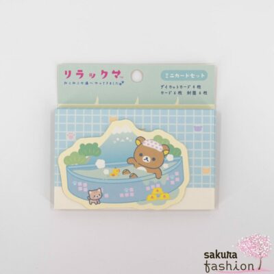 San-X Rilakkuma Briefpapier mini Kartenset Blau Bär Braun Motiv Japan Kawaii mini card set (neko neko no yu) blau