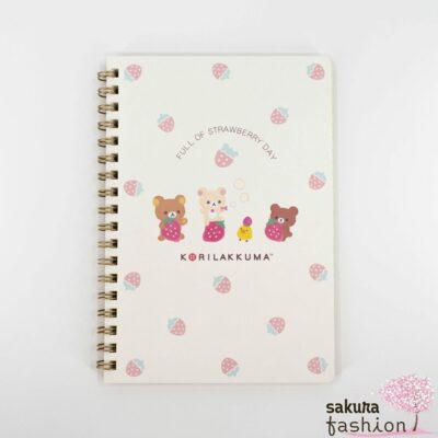 San-X Notizbuch Korilakkuma Bär Weiß Erdbeerenmotiv rot Liniert Japan Kawaii B6SP notebook korilakkumas strawberry days b