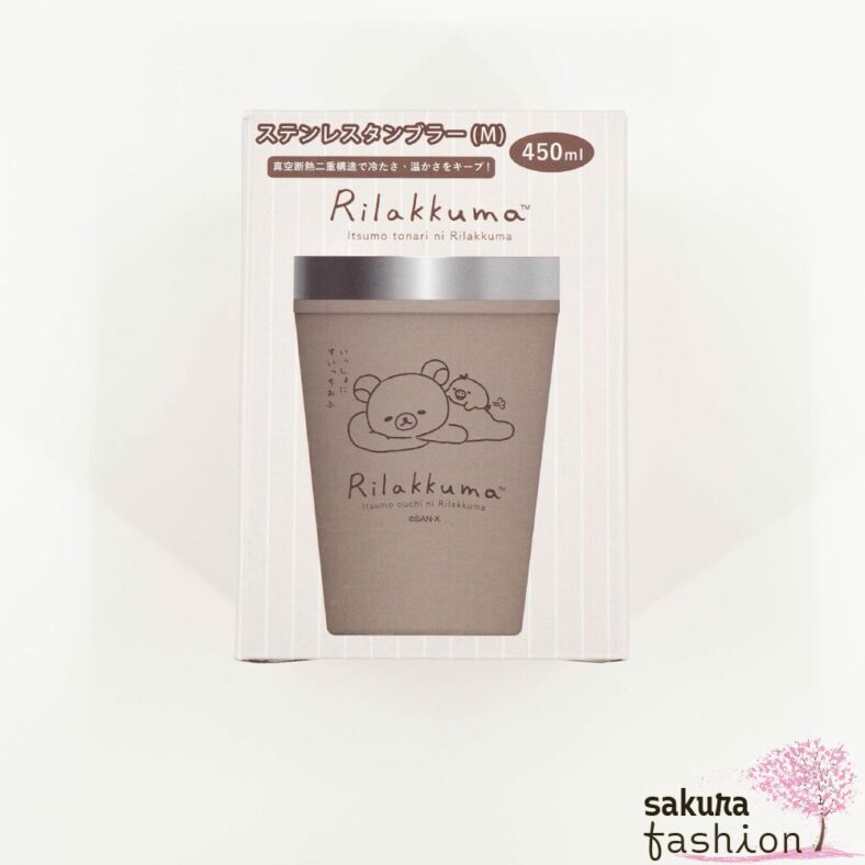 San-X Rilakkuma Kiiroitori Edelstahlbecher 450ml Bär Küken Tiermotiv Beige Schwarz Heißgetränk Kaltgetränk Japan Kawaii stainless steel cup (rilakkuma next to you) hot cold drink