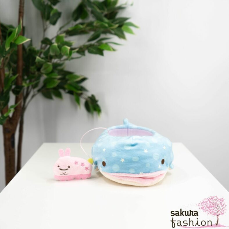 San-X Walhai Jinbesan Hase Umi Usagi Plüschtier Stofftier Aufbewahrungsbox Aufbewahrung Zubehör Mochi Bestickt Blau Rosa Punkte Sterne Japan Kawaii plush multi tray