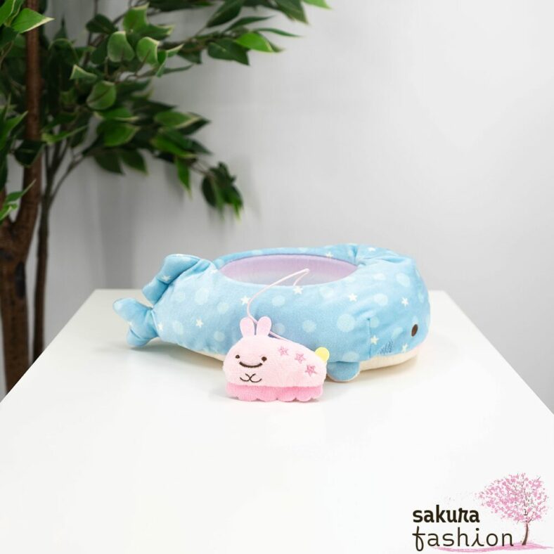 San-X Walhai Jinbesan Hase Umi Usagi Plüschtier Stofftier Aufbewahrungsbox Aufbewahrung Zubehör Mochi Bestickt Blau Rosa Punkte Sterne Japan Kawaii plush multi tray