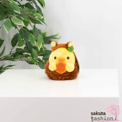 San-X Kooperation Lotte Stofftieranhänger Vogelküken Kiiroitori Gelb Verkleidet Eichhörnchen Stofftier Plüschtier Weich Kuschelig Flauschig Limitiert Japan Kawaii hanging stuffed toy pai no mi