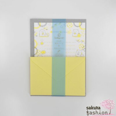 San-X Sumikko Gurashi Briefpapier Umschläge Gelb Tiermotiv Japan Kawaii DIY Stationery letter set