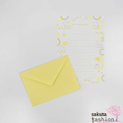 San-X Sumikko Gurashi Briefpapier Umschläge Gelb Tiermotiv Japan Kawaii DIY Stationery letter set