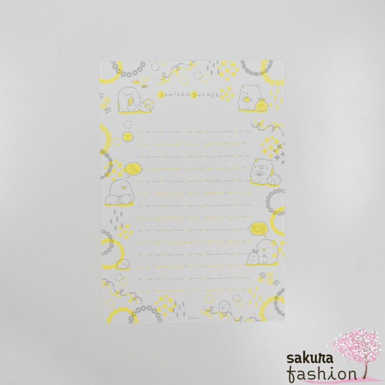 San-X Sumikko Gurashi Briefpapier Umschläge Gelb Tiermotiv Japan Kawaii DIY Stationery letter set