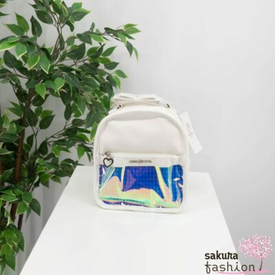 Axes Femme Mini Rucksack Weiß Holografisch Außentasche Japan Kawaii aurora pocket mini backpack white