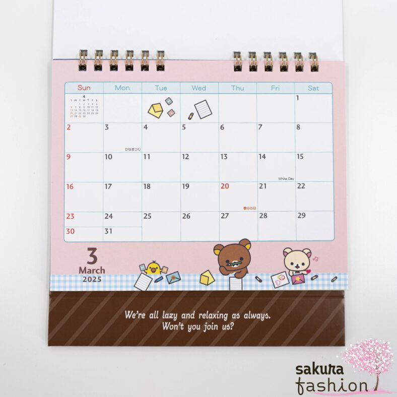 San-X Rilakkuma Schreibtischkalender Bär Küken Korilakkuma Chairoikoguma Kiiroitori Japan Kawaii Stationery desk calender snake