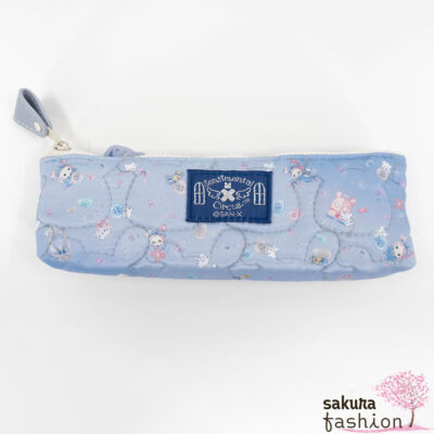 San-X Sentimental Circus Stifteetui Hellblau Gesteppt Tiermotiv Hase Shappo Stiftemäppchen Japan Kawaii Stationery pen pouch remake at the window of a sky blue daydream