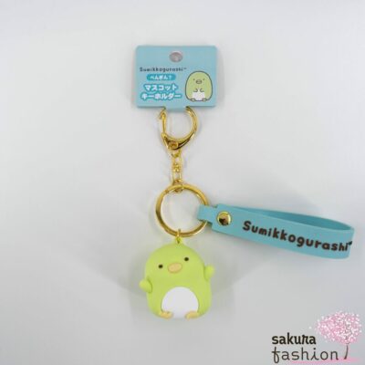 San-X Sumikko Gurashi Schlüsselanhänger Maskottchen Schriftzuglogo Tierfreunde Pinguin Penguin? grün Japan Kawaii mascot keychain penguin