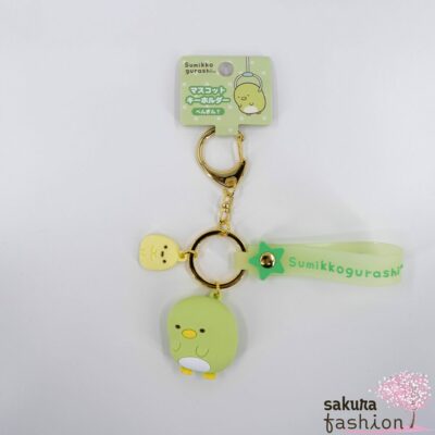 San-X Sumikko Gurashi Schlüsselanhänger Maskottchen Schriftzuglogo Tierfreunde Pinguin Penguin? grün Japan Kawaii mascot keychain penguin