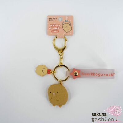 San-X Sumikko Gurashi Schlüsselanhänger Maskottchen Schriftzuglogo Tierfreunde Schwein Garnele Tonkatsu Ebifurai No Shippo braun Japan Kawaii mascot keychain pig shrimp