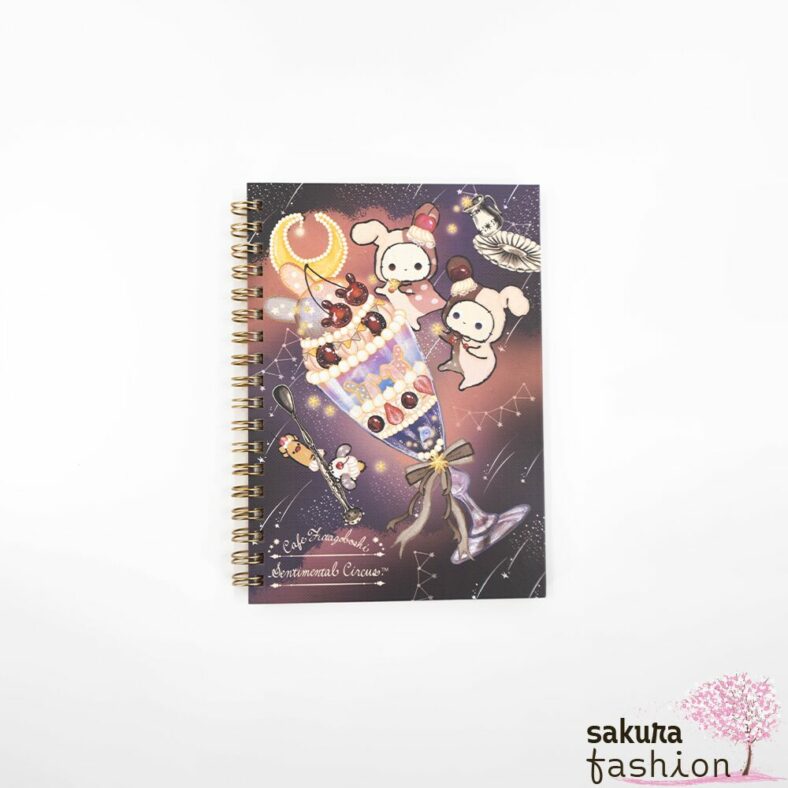 San-X Sentimental Circus Notizbuch Mehrfarbig Motivdruck Hase Shappo Spica Kaninchen Tierfreunde Japan Kawaii Stationery b6sp notebook late night parfait and stardust tears drain cherries