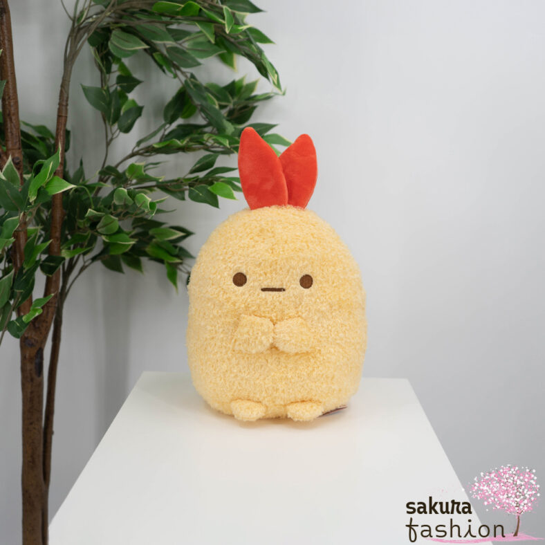 San-X Sumikko Gurashi Stofftier Garnele Ebifurai no Shippo Gelb Mittelgroß Plüschtier Japan Kawaii stuffed toy m fried shrimp tail