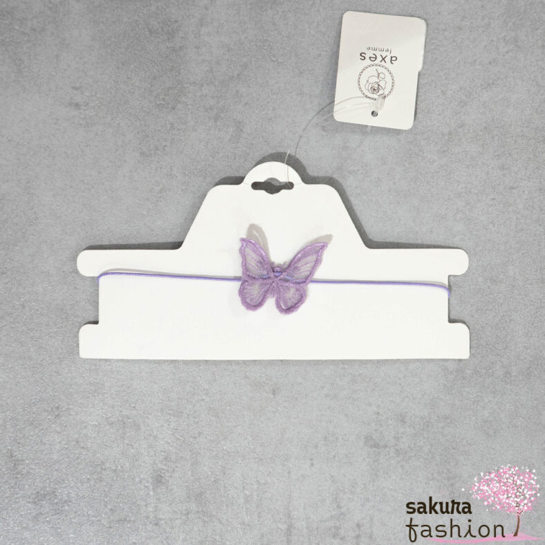 Axes Femme Accessoire Halsband Schmetterling Spitze Aufnäher Lila Japan Kawaii butterfly lace patch choker purple